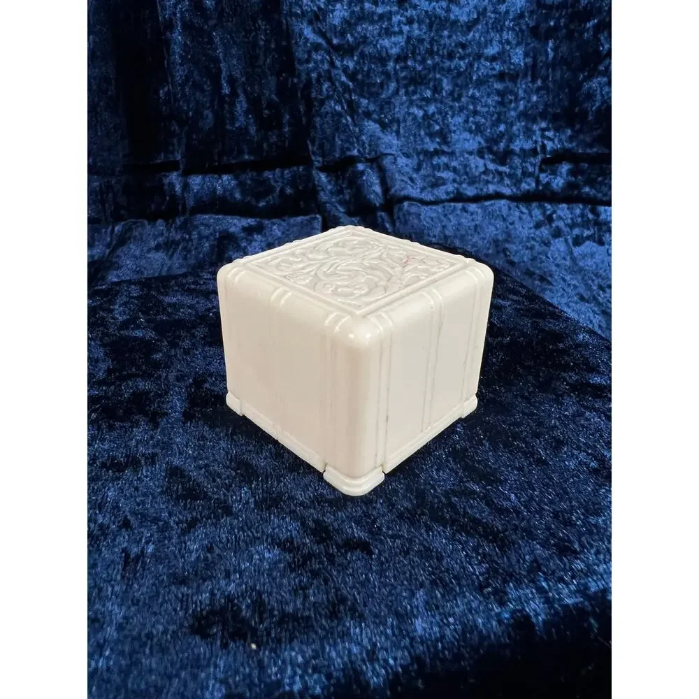 Antique Celluloid Ring Box – Art Deco Floral Ivorine Footed Presentation Case